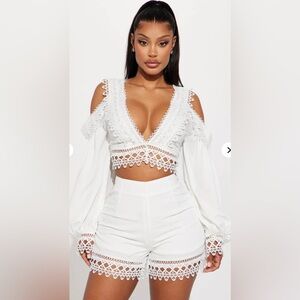 Fashion Nova Thought About It Short Set - Off White